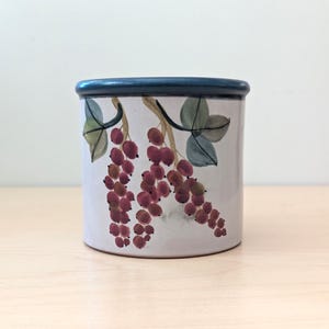 Vintage Luzerner Keramik syltkruka, röda vinbär design, Handarbeit Schweiz