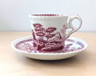 Spode Pink Tower 4 Piece Place Setting Made in England Six