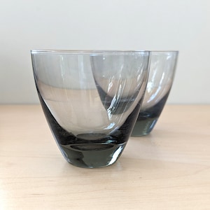 Vintage Rauchquarz Kristallglas Bar Zubehör. Set aus zwei Gläsern.