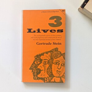 Three Lives by Gertrude Stein 1950s mid century modern paperback book