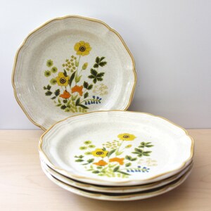 Vintage Mikasa Stoneware Salad Plates, 1970s Garden Club Fresh