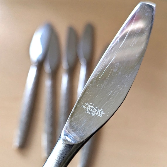 Noritake Allegro Mid Century Stainless Steel Flatware, Set of Six