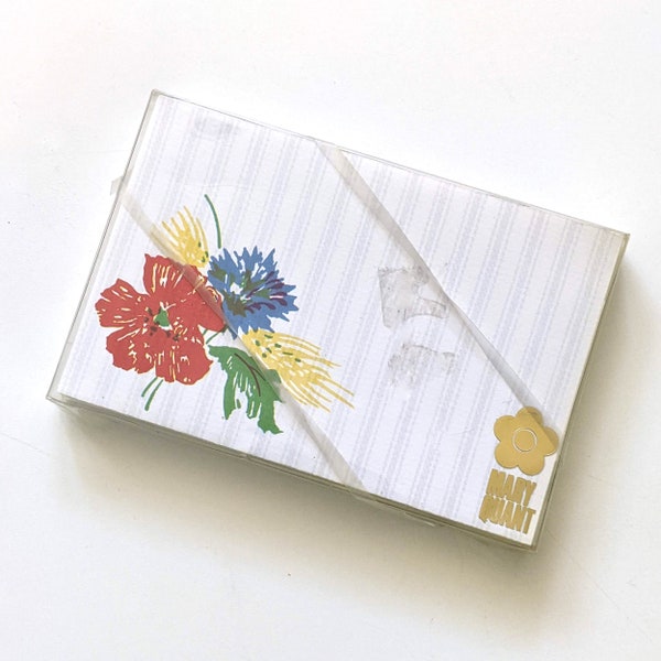 Summer Flowers. Vintage 1970s Mary Quant Fold and Seal note card stationery. New in package.