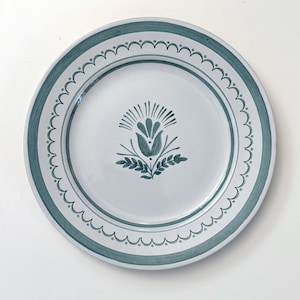Arabia Finland Green Thistle Dinner Plate, Vintage Suomi Finlandia Tableware