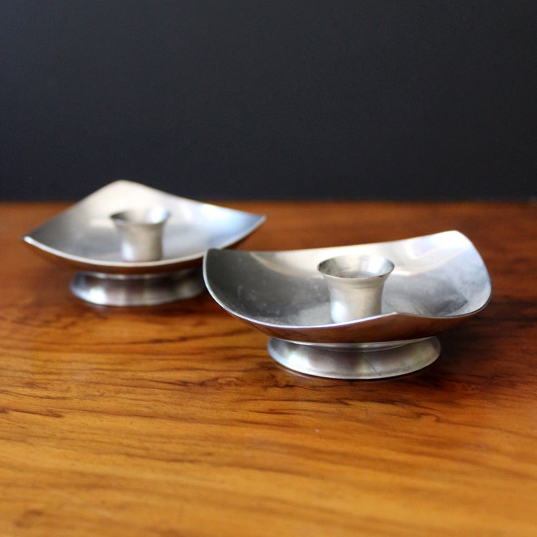 Danish Modern Candle Holders, 1960s Denmark Stainless Steel. Etsy