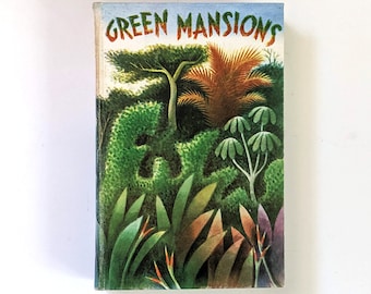1940s vintage book, Green Mansions by WH Hudson, Miguel Corvarrubias illustrations.  Heritage Press.