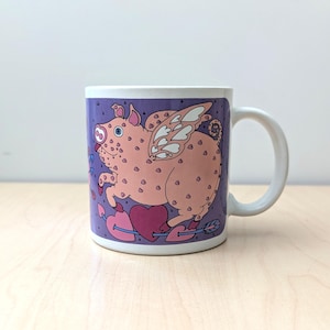 Pig O’ My Heart mug – Vintage 1980s Taylor & Ng flying pig valentine coffee cup