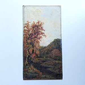 Autumn Stroll. Original art painting on board.