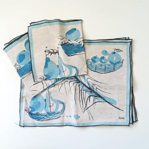 Blue Pears vintage Vera napkins and placemats, ladybug logo