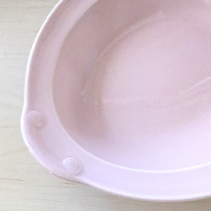 LuRay Pastels pink oval vegetable bowl, Taylor Smith Taylor, 1940s–50s mid century
