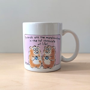Friends are the Marshmallows.  Hallmark Shoebox 1980s cute friendship mug.