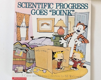 O Progresso Científico de Calvin e Haroldo Dá Errado. História em quadrinhos de Bill Watterson dos anos 90.