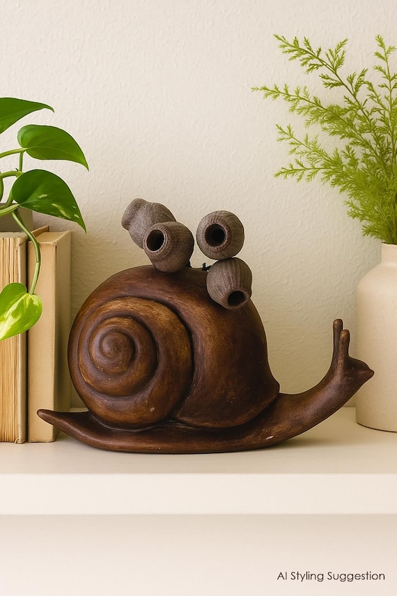 不二とカタツムリの花瓶 1970年代のヴィンテージ陶器製カタツムリ花瓶 - Etsy 日本