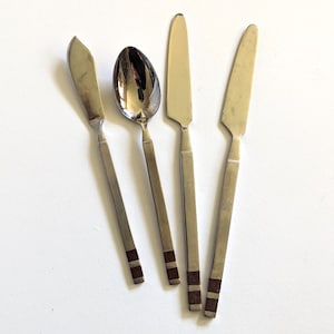 Stanley Roberts Crosspoint Flatware, Mid-Century Modern Serving Set of 4
