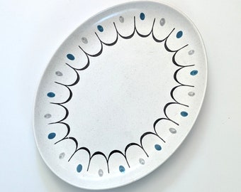 Mid century modern Metlox Poppytrail Del Rey oval platter. California midcentury design.