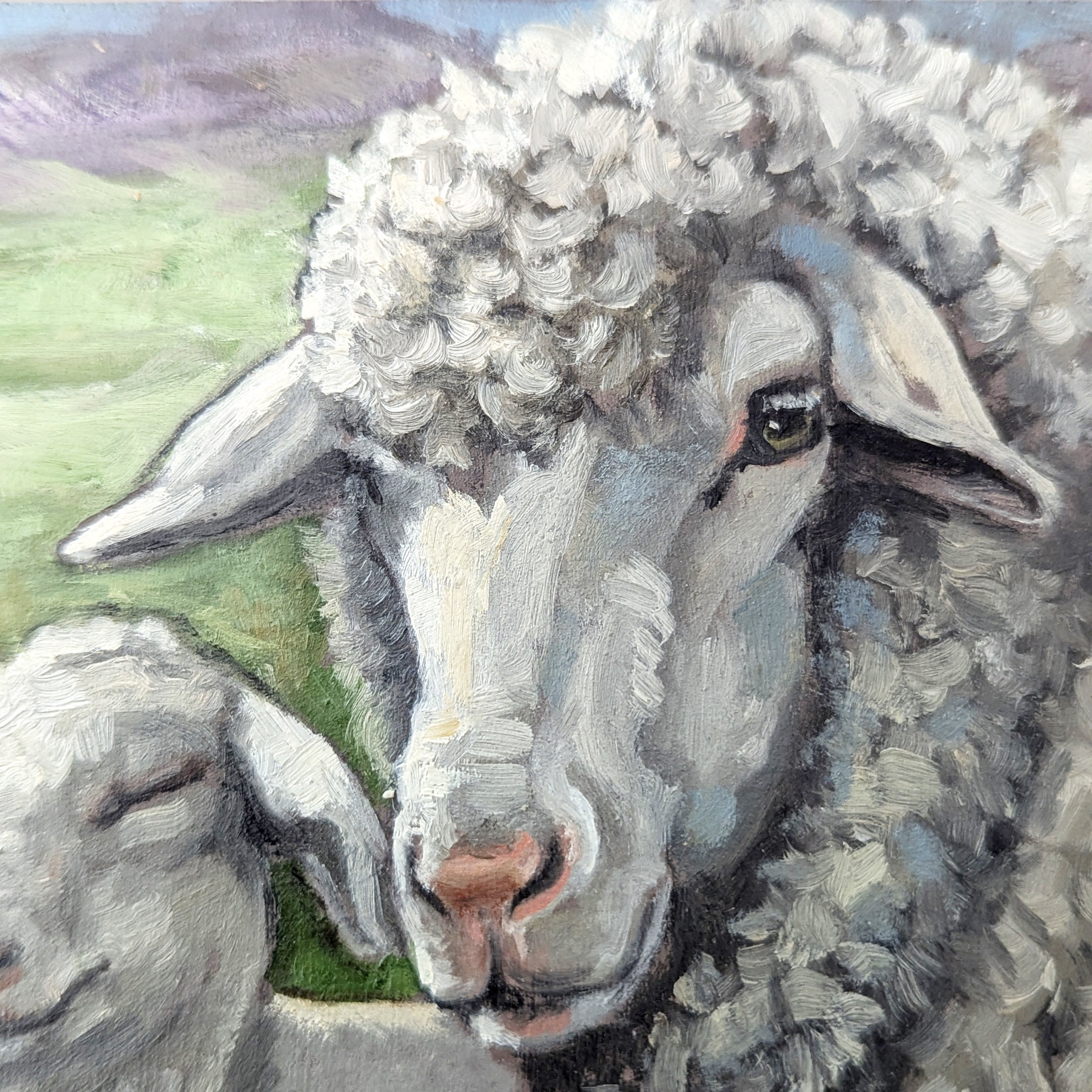 羊　油彩画 Amazon.co.jp: 26 枚の絵画 風景の中の羊と鶏 ユージン・フェルベック