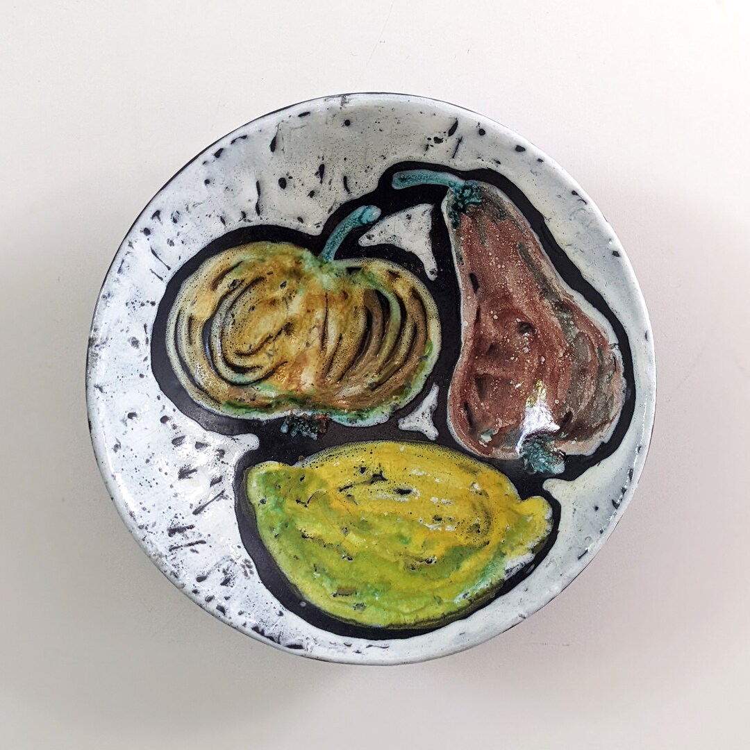 Mid Century Modern Ceramic Wall Bowl Hand Painted Fruit - Etsy