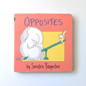 Opostos vintage livro de papelão de Sandra Boynton dos anos 1980