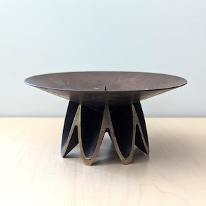 1960s Brass and Cast Candle Holder by Walter Bosse for Herta Baller