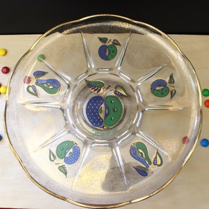 Georges Briard glass cake platter, round mid century tray or dish. image 5