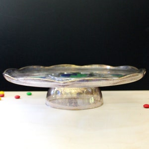 Georges Briard glass cake platter, round mid century tray or dish. image 2