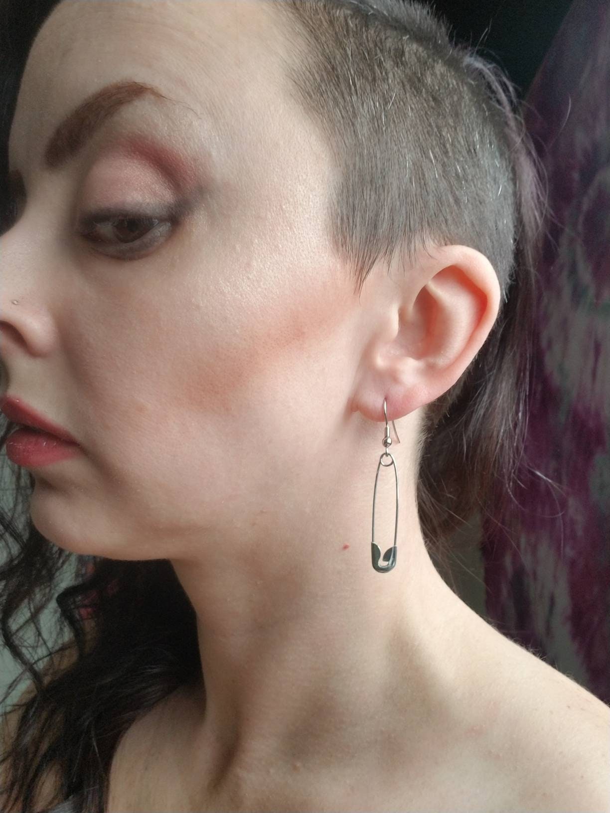 Safety Pin Earrings Punk Earrings Trendy Earrings Medium Dangle Earrings Handmade Unique Style