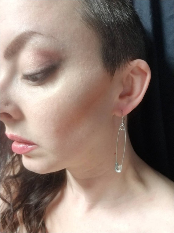 Large Safety Pin Earrings 