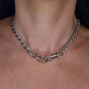 Chain necklace double clasp necklace handmade jewelry unisex
