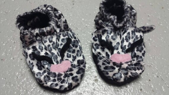 leopard print baby booties