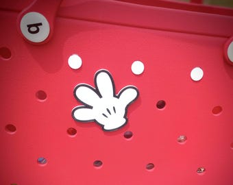 Theme Park Cartoon Mouse Hand Bogg charm or hanging charm