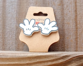 Theme Park Cartoon Mouse Hand Earrings