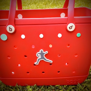 Baseball Pitcher Stretch Bogg Bag Charm or Hanging Charm
