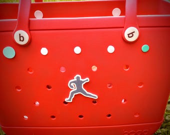 Baseball Pitcher Stretch Bogg Bag Charm or Hanging Charm