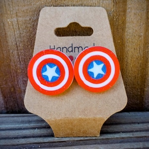 Superhero American stud earrings