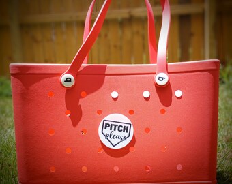 Pitch Please Baseball Bogg Bag Charm or Hanging Charm