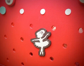 Ballerina Little Girl Silhouette Bogg Bag Charm or Hanging Charm
