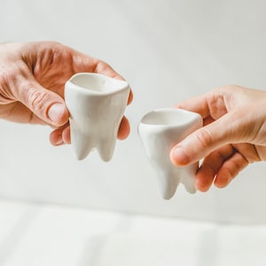 Porcelain Tooth Shot Glass, Dentist Gift, Dental Office Decor