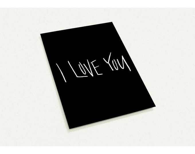 Pack of 10 Greeting Cards - I LOVE YOU - Black Greeting Cards