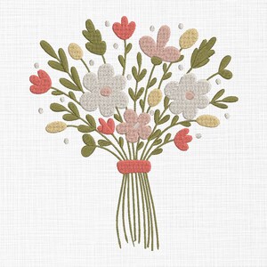 花束刺繍デザイン 花束刺繍デザイン 花刺繍デザイン 機械刺繍デザイン 5サイズ デジタルダウンロード