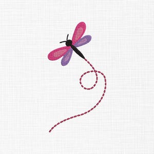 Dragonfly Embroidery Design Cute Flying Dragonfly Embroidery Flying Insert Embroidery Design Machine Embroidery 5 Sizes Digital Download