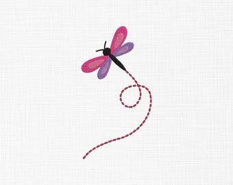 Dragonfly Embroidery Design Cute Flying Dragonfly Embroidery Flying Insert Embroidery Design Machine Embroidery 5 Sizes Digital Download