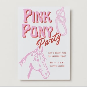 Pink Pony Party Invitation | Chapelle Roan Inspired Editable Template | Cute Western Cowgirl Birthday Invite  | Instant Digital Download