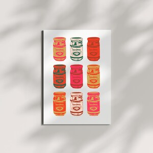 Buntes Sardinenglas Matte Vertikales Poster | Vintage Dekoration | Wandkunst | Retro Kunstdruck