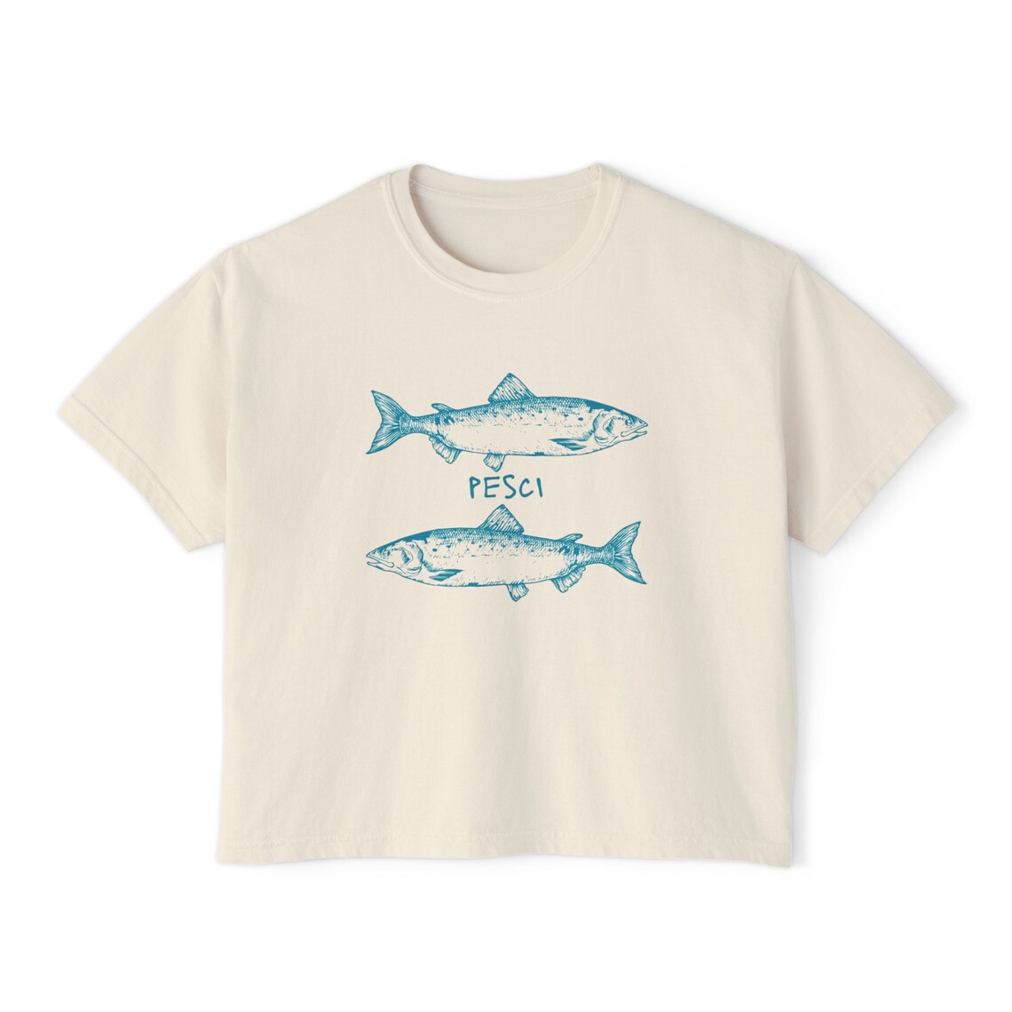 FISH GRAPHIC SLEEVELESS KNIT CROP TOP