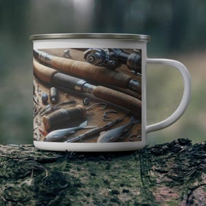 Enamel Camping Mug - Vintage Style Outdoor Coffee Cup, Lightweight and Durable, Perfect for Campers and Adventurers