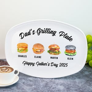 Plancha personalizada para barbacoa, plancha para hamburguesas personalizada para papá, regalos para el Día del Padre, regalos de los hijos para papá, bandeja para servir barbacoa