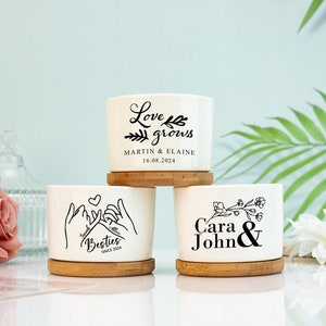 Custom Planter Engagement Gifts, Couple's Name Plant Pot, Wedding Gifts, Love Grows Here, Newlywed Gift, Valentine's Day Gift for Girlfriend