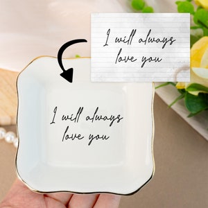 Prato de anel de caligrafia personalizado, bandeja de bugigangas de caligrafia personalizada, presente de noivado, presentes para amigos, prato de joias para mães, presentes de aniversário
