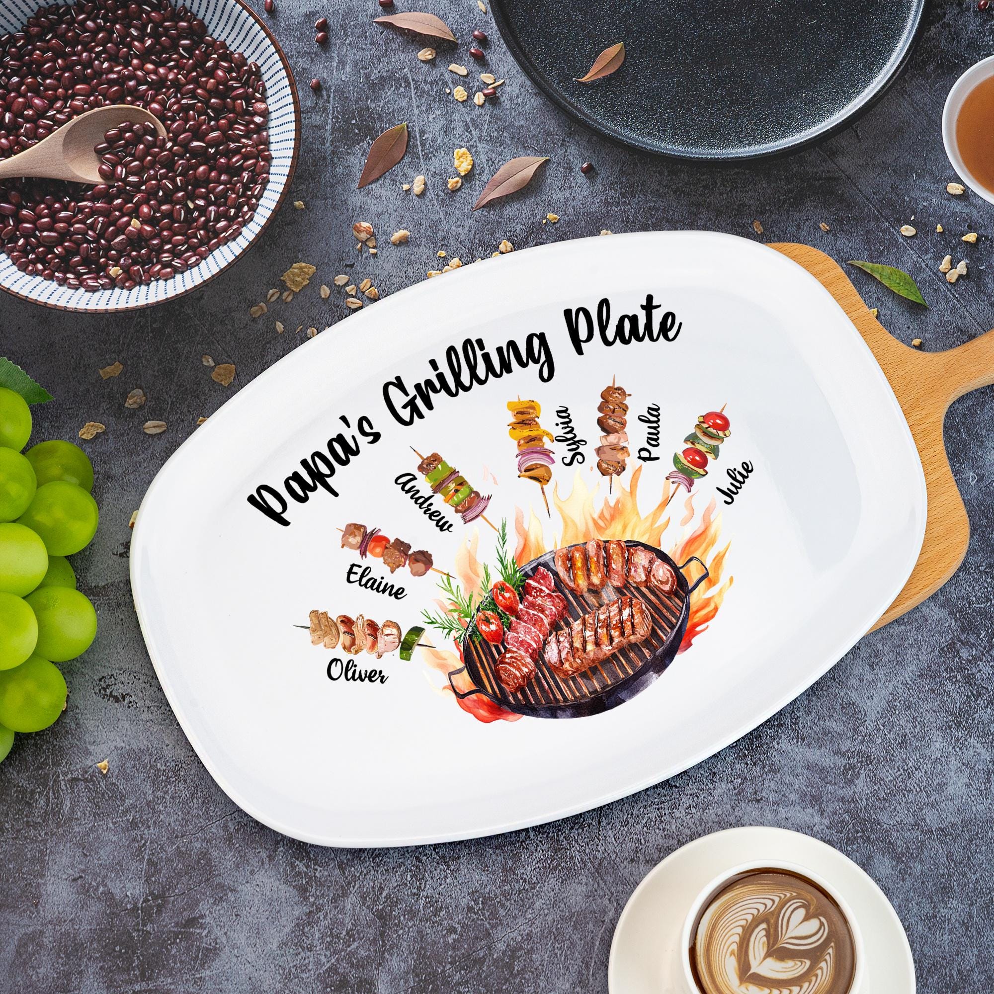 Personalized Daddy's Grilling Plate With Kids Names, Father’s Day Gifts ...