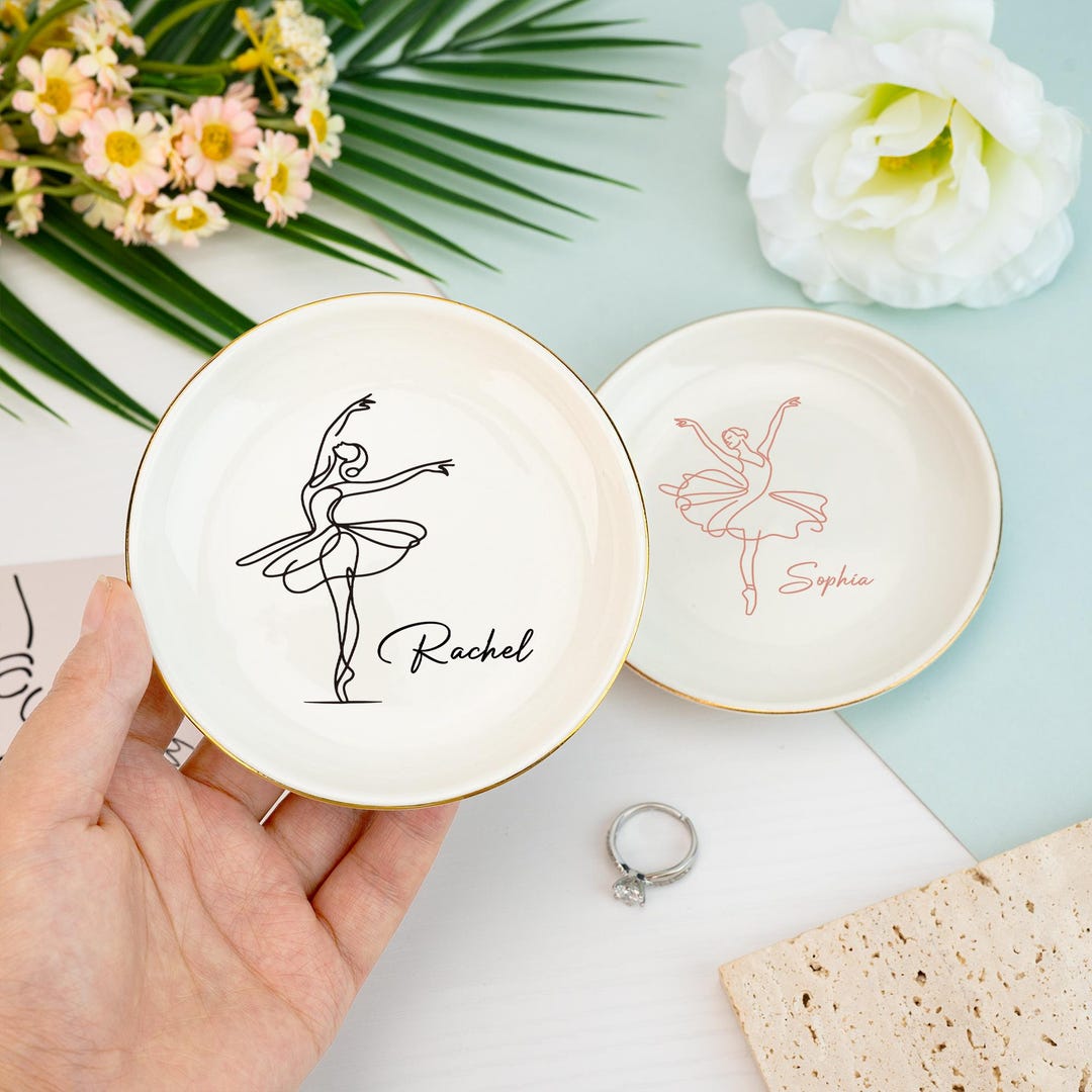 Personalized Ballet Ring Dish, Dance Jewelry Dish for Girl, Dance ...